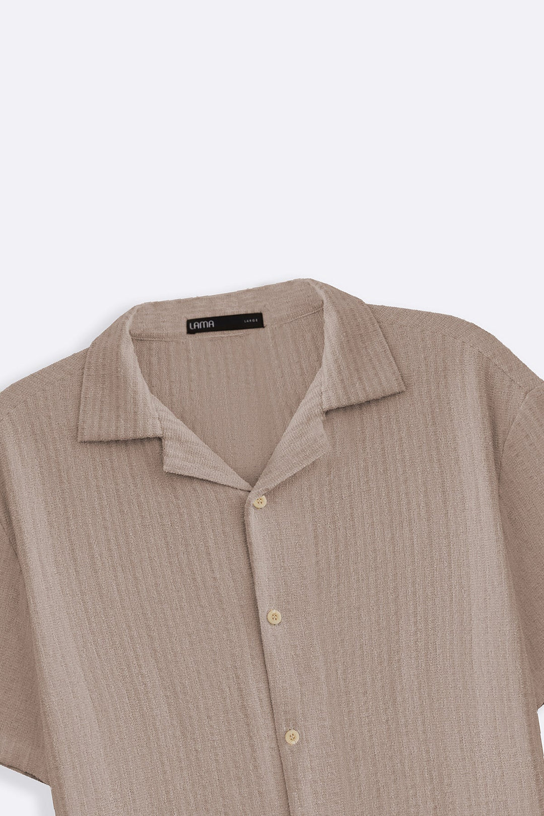 BEIGE TEXTURED RESORT SHIRT