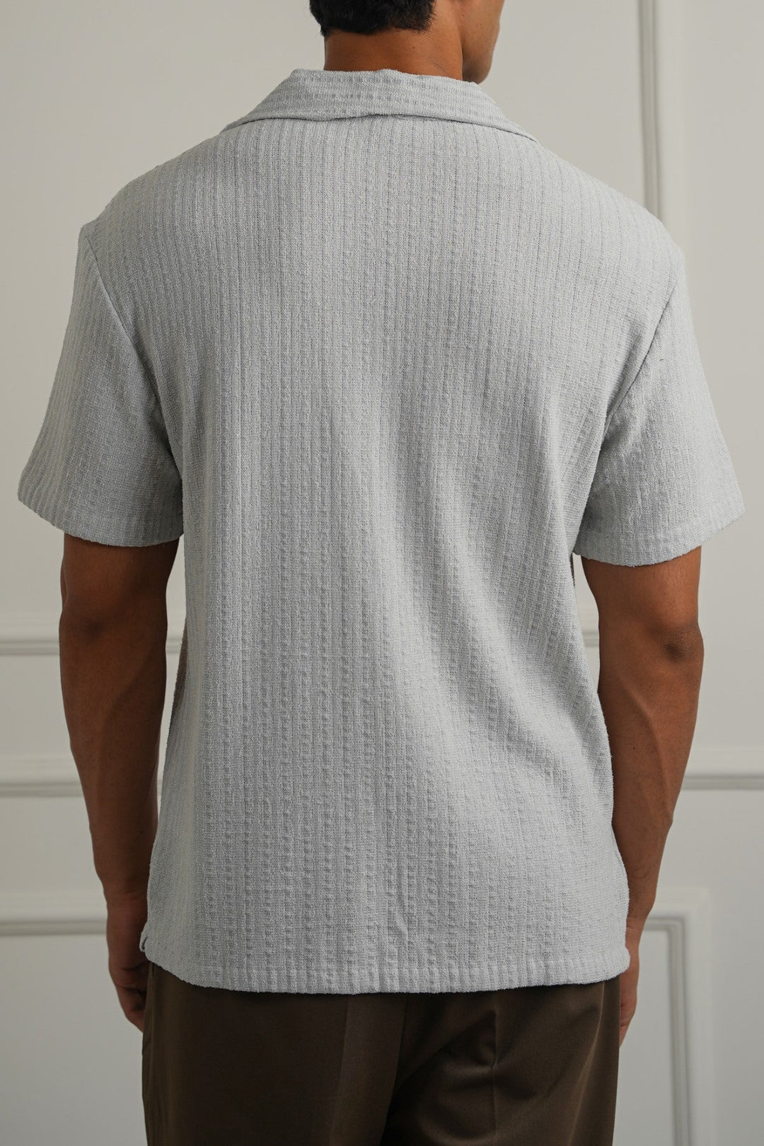 BLUE TEXTURED RESORT SHIRT
