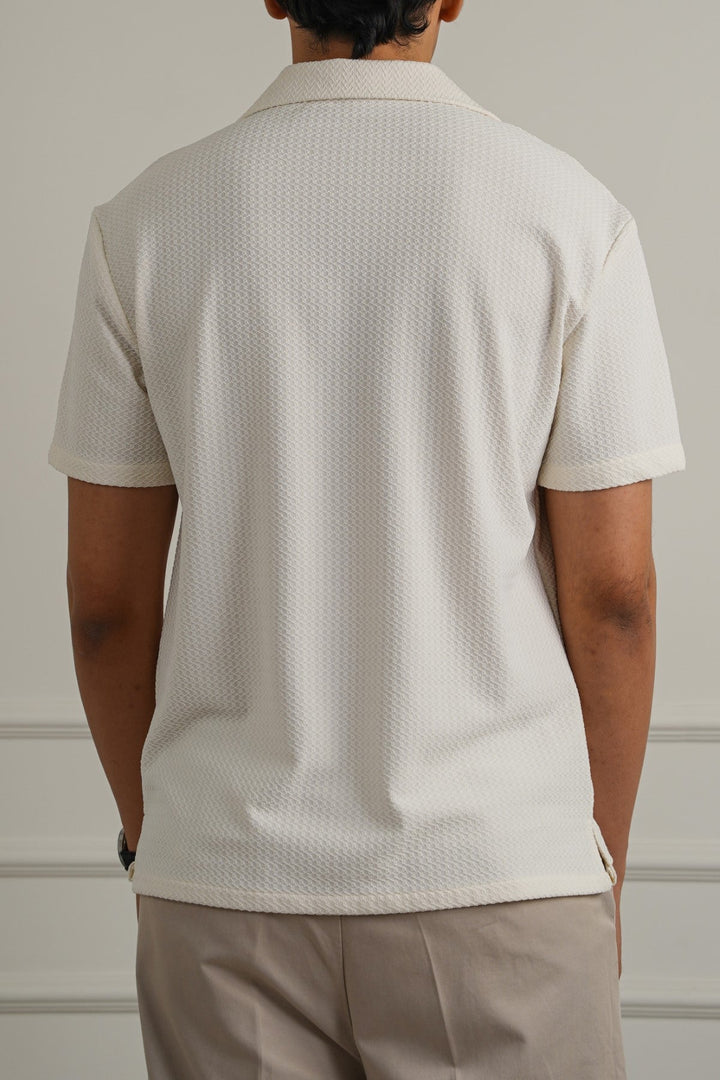 OFF WHITE SUMMER KNIT BUTTON DOWN
