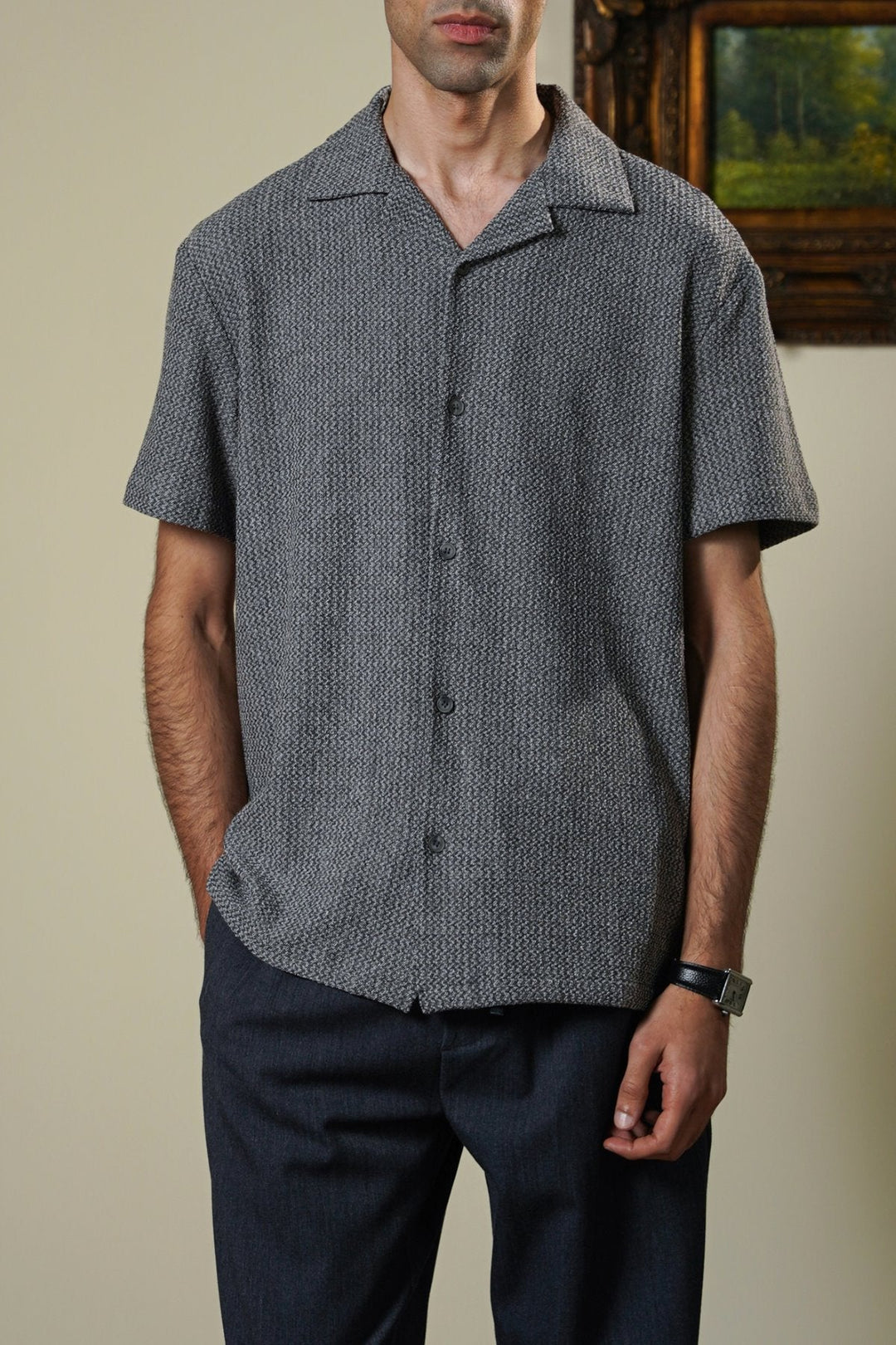 GREY SUMMER LOUNGE SHIRT