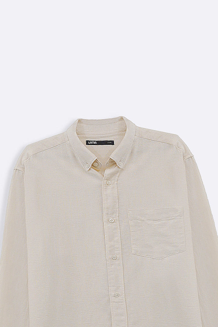 ECRU COTTON DOBBY SHIRT