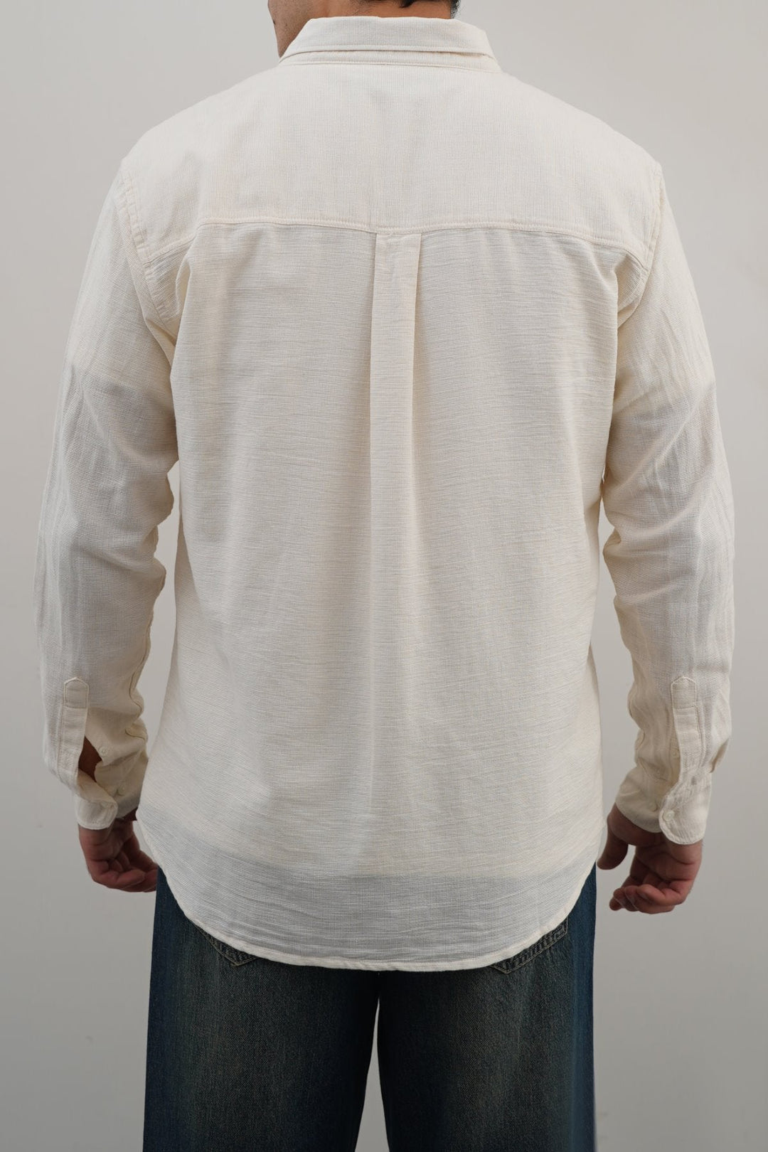 ECRU COTTON DOBBY SHIRT