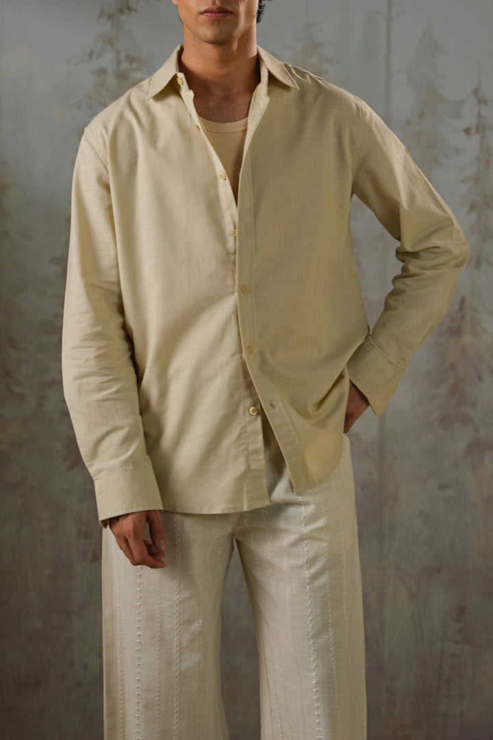 LINEN BLEND BUTTON DOWN SHIRT