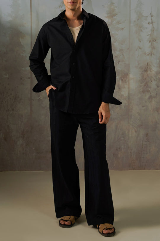 LINEN BLEND BUTTON DOWN SHIRT