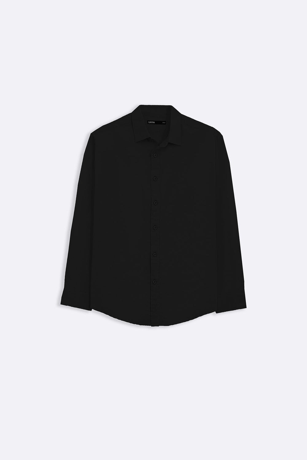 BLACK LINEN BLEND BUTTON DOWN SHIRT
