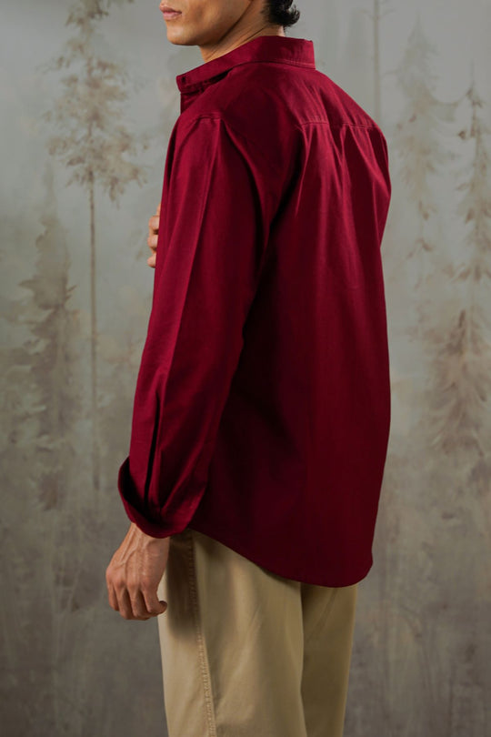 LINEN BLEND BUTTON DOWN SHIRT