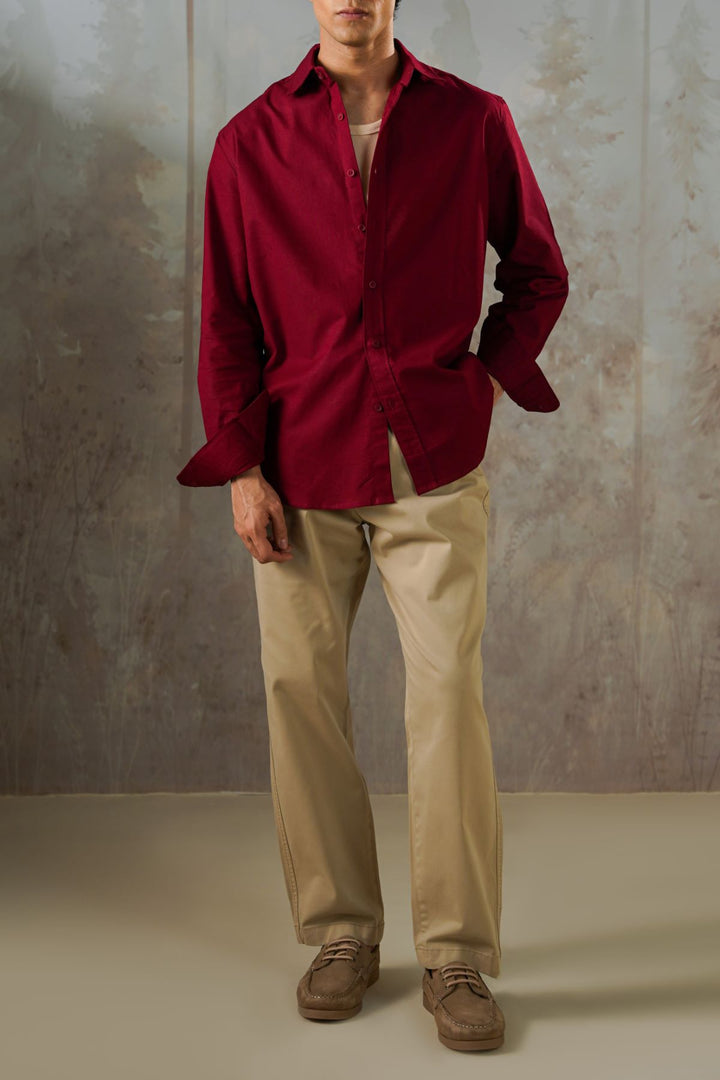 LINEN BLEND BUTTON DOWN SHIRT