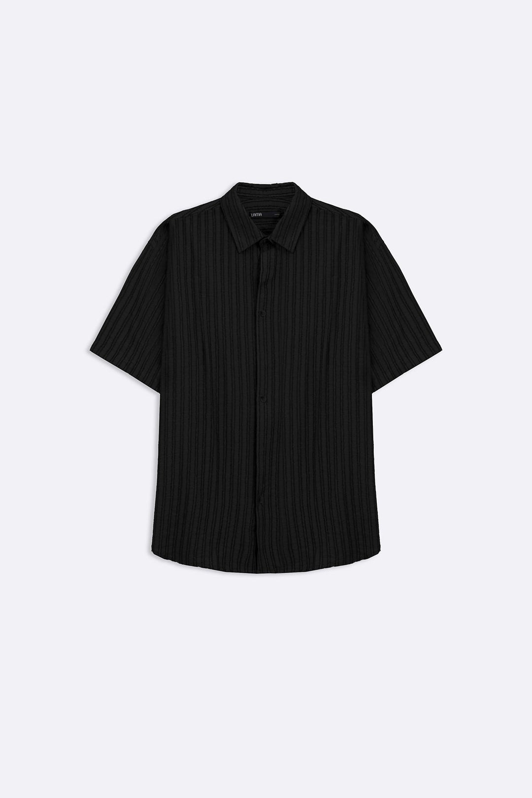 BLACK LINEAR JACQUARD SHIRT