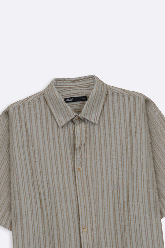 CREAM LINEAR JACQUARD SHIRT