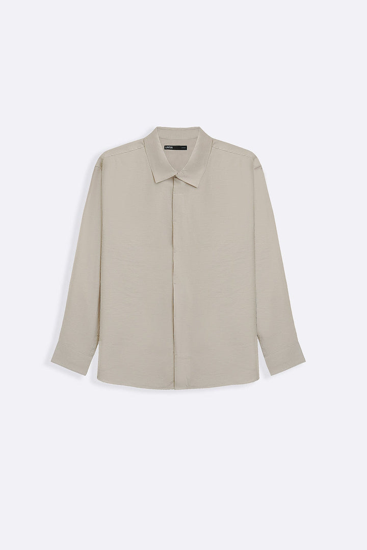CREAM STONEWASH FLOWY SHIRT