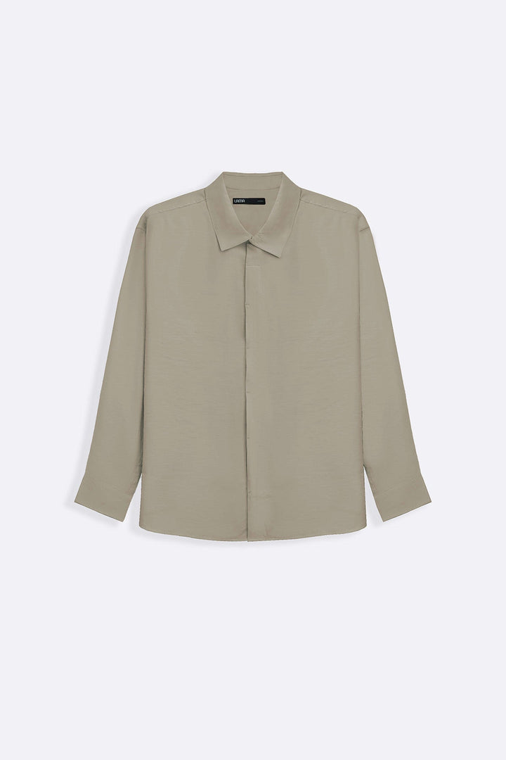 TAUPE STONEWASH FLOWY SHIRT