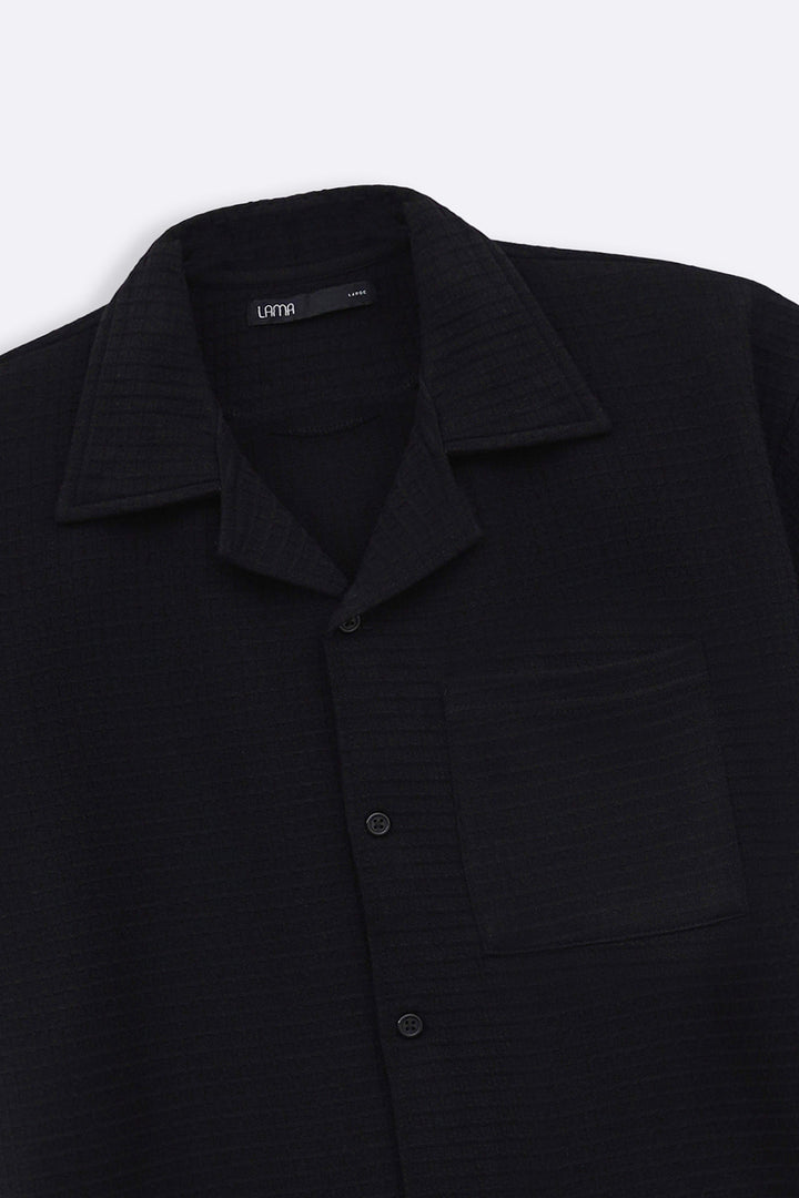 CUBAN COLLAR TEXTURED SHIRT
