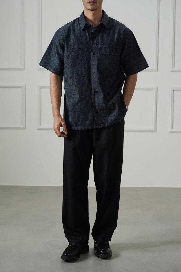 DARK BLUE DARK DENIM SHIRT