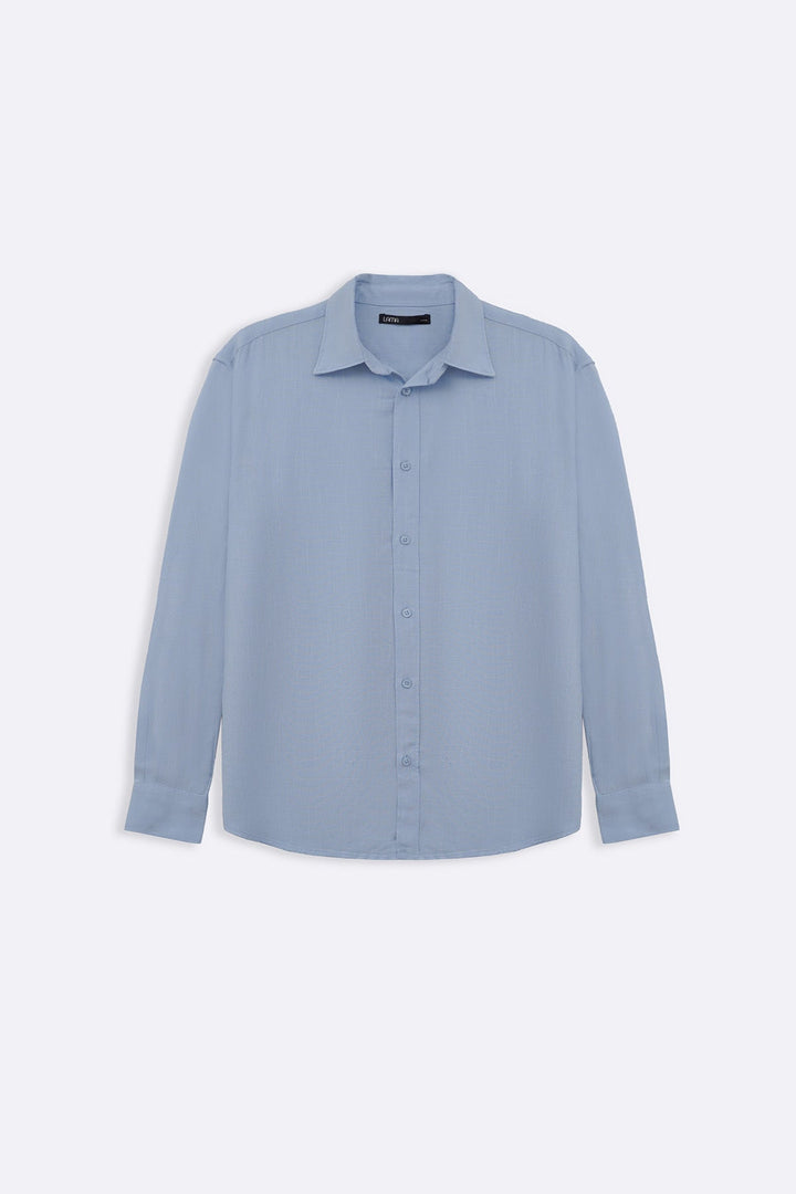 SKY BLUE SLUB BUTTON DOWN SHIRT