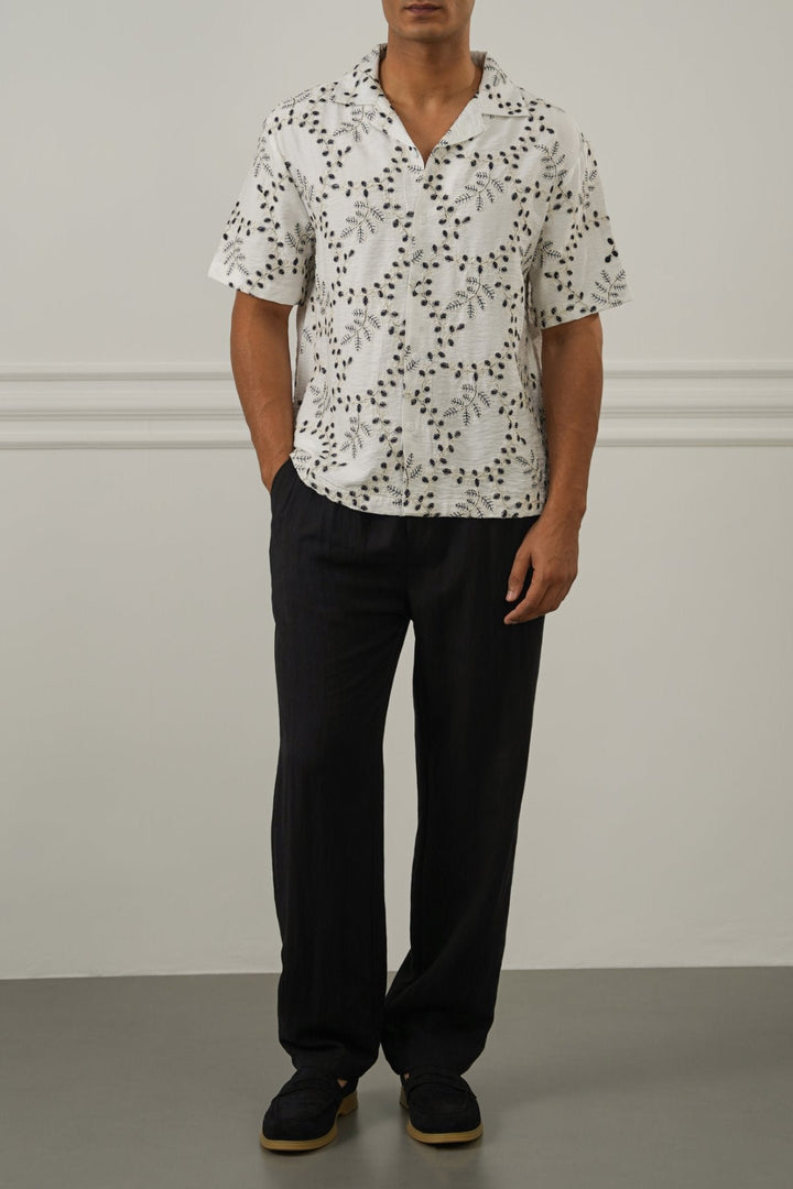 OFF WHITE PREMIIUM EMBROIDERED SHIRT