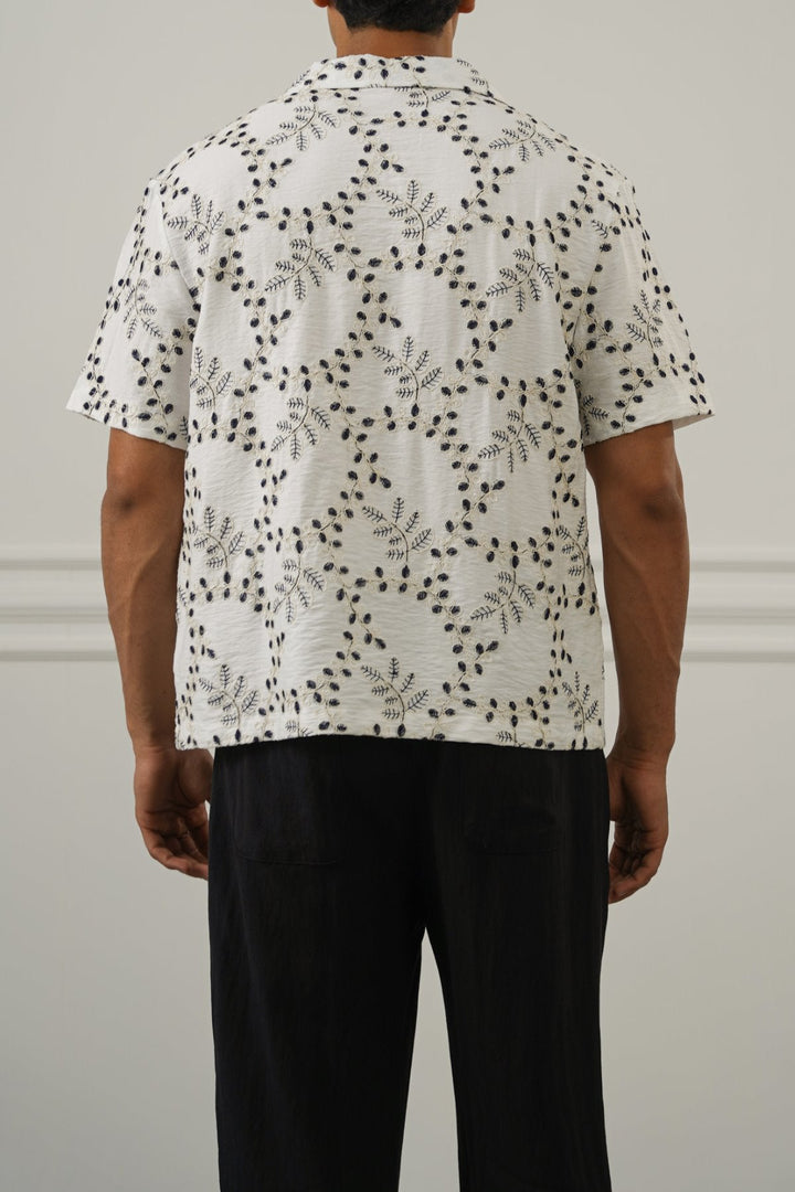 OFF WHITE PREMIIUM EMBROIDERED SHIRT