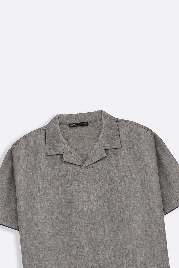 CHARCOAL RESORT COLLARED SHIRT