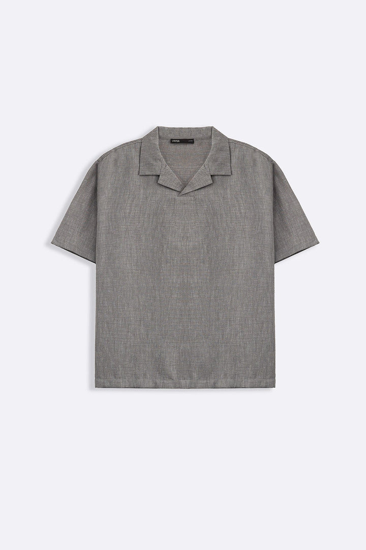 CHARCOAL RESORT COLLARED SHIRT