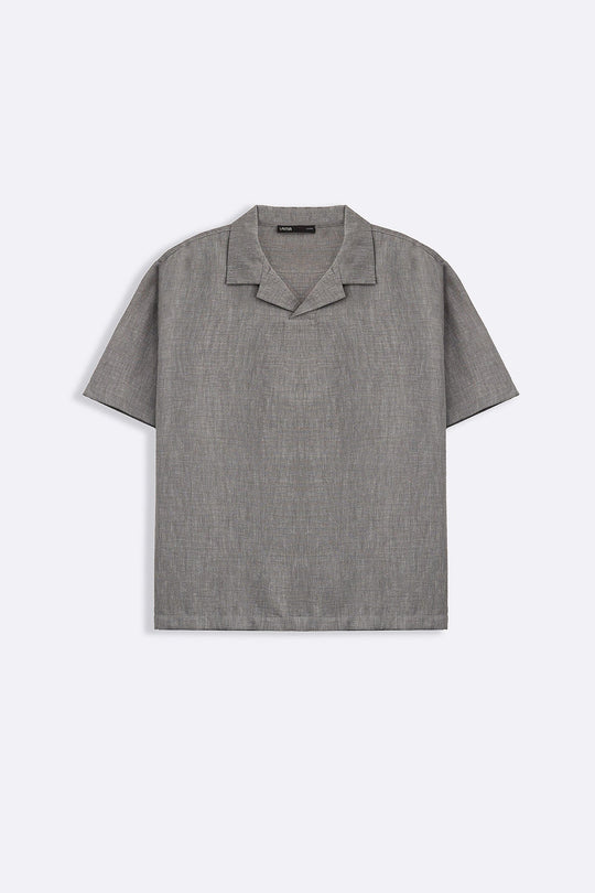 CHARCOAL RESORT COLLARED SHIRT