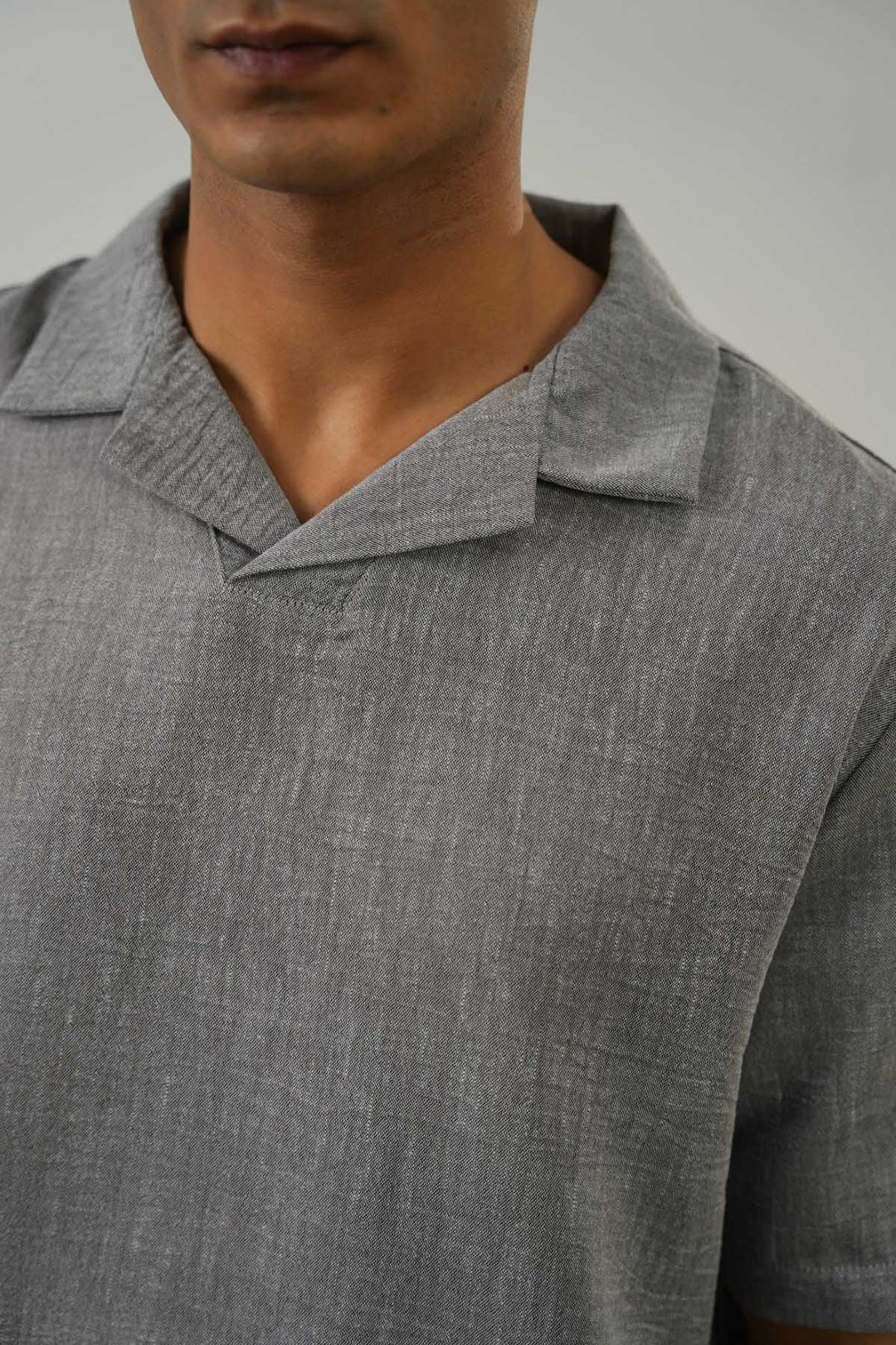 CHARCOAL RESORT COLLARED SHIRT
