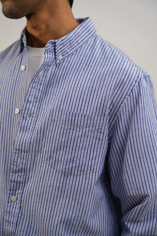 STRIPED LINEN BLEND SHIRT