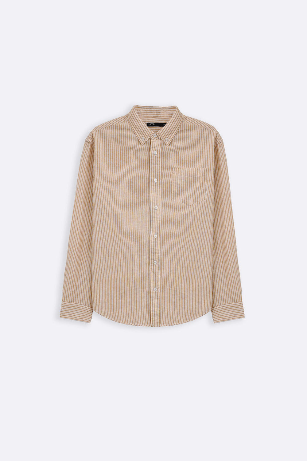 YELLOW STRIPED LINEN BLEND SHIRT