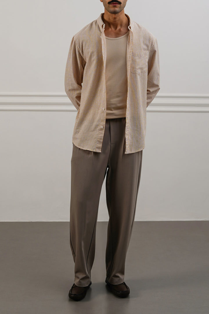 STRIPED LINEN BLEND SHIRT