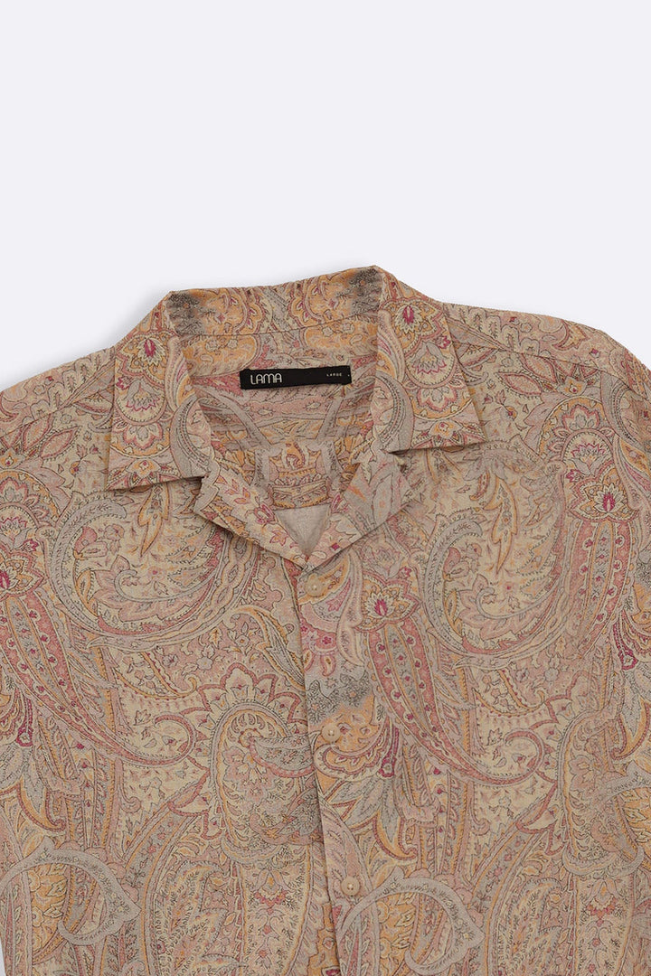 BEIGE PAISLEY PRINT SHIRT