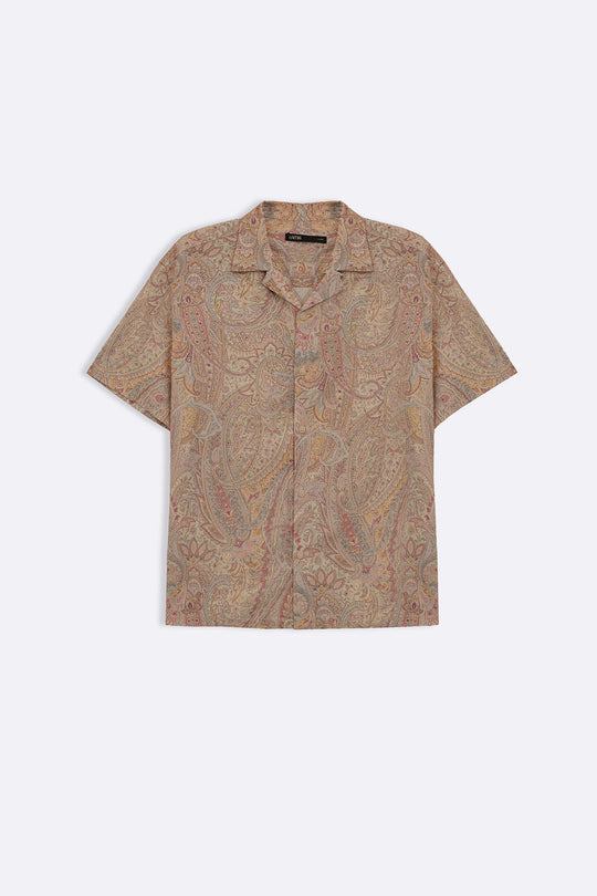 BEIGE PAISLEY PRINT SHIRT