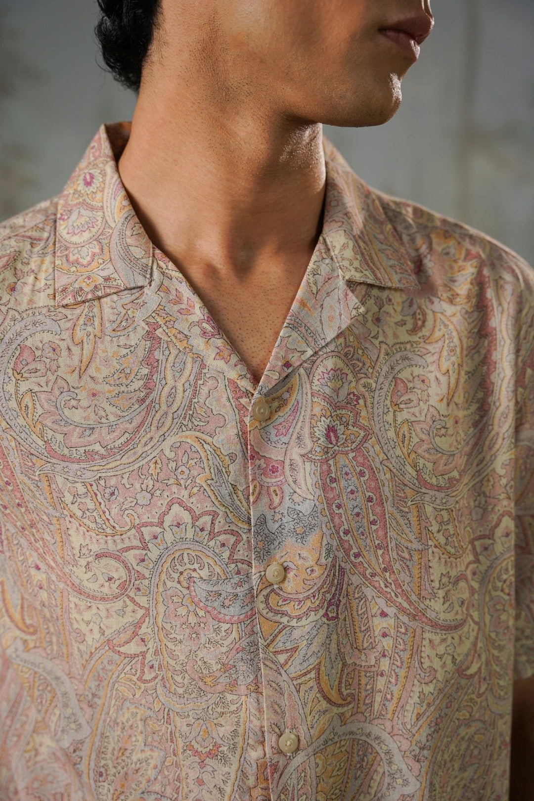 BEIGE PAISLEY PRINT SHIRT