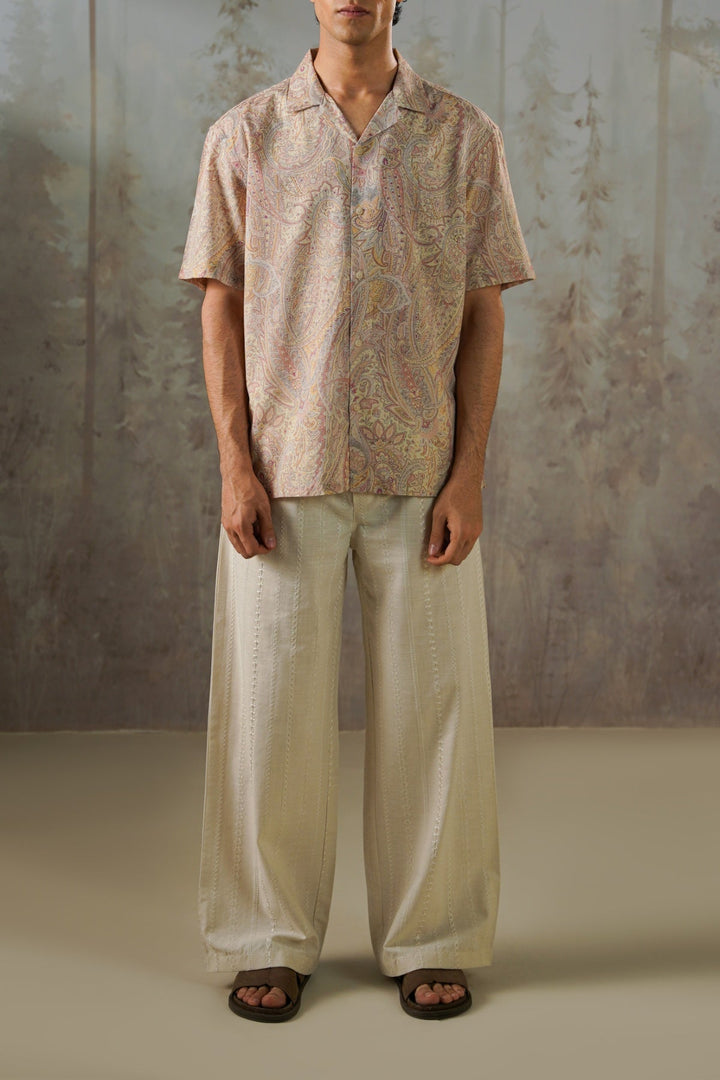 BEIGE PAISLEY PRINT SHIRT