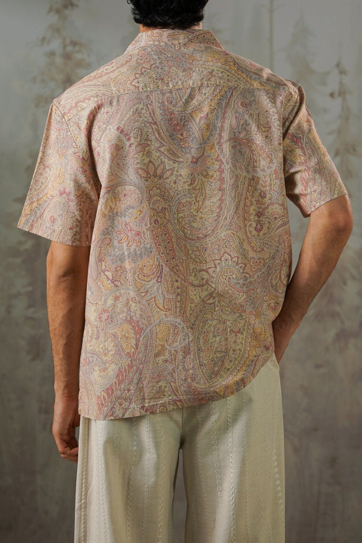 BEIGE PAISLEY PRINT SHIRT