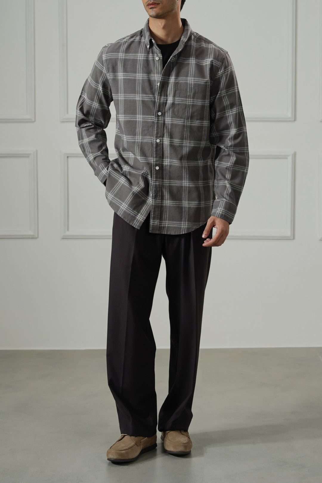 BROWN BOY-NEXT-DOOR COTTON SHIRT