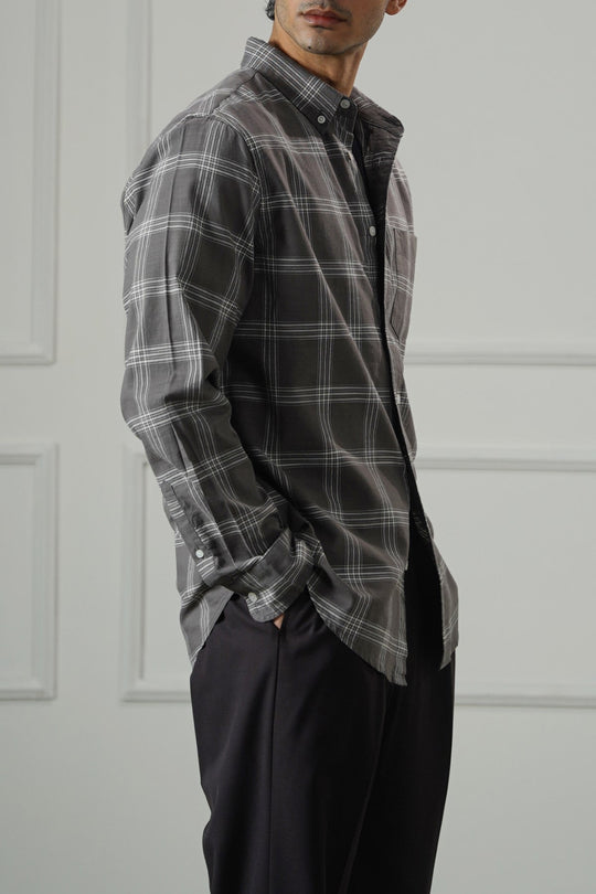 BROWN BOY-NEXT-DOOR COTTON SHIRT