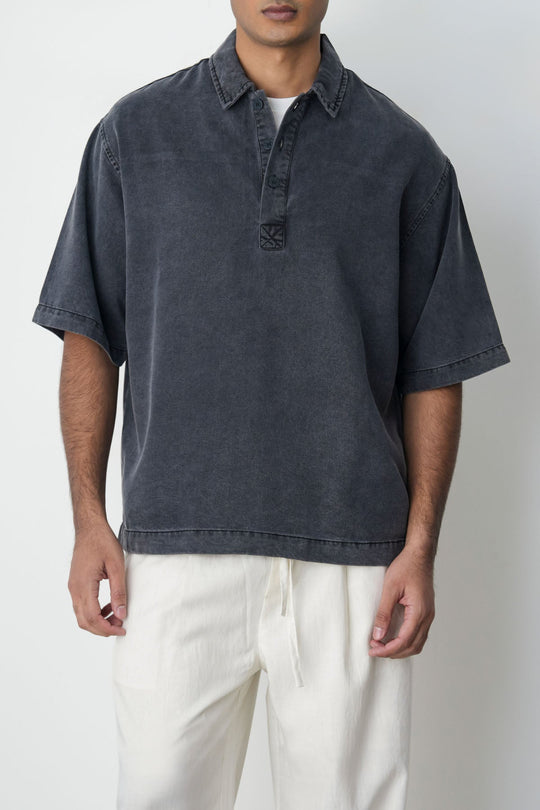 CHARCOAL WASHED LYOCELL SHIRT