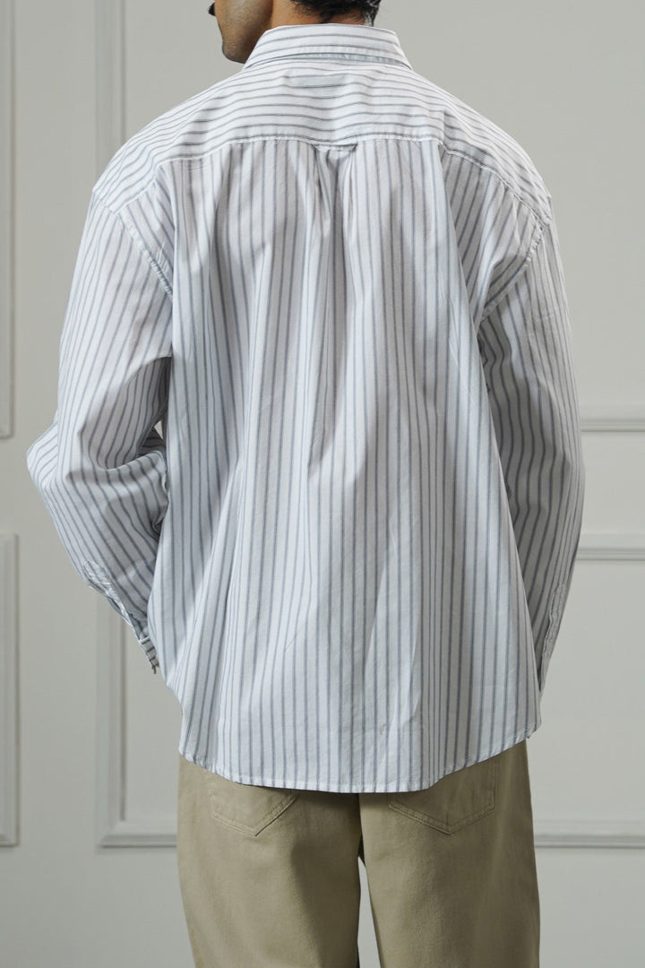 WHITE COTTON STRIPED SHIRT