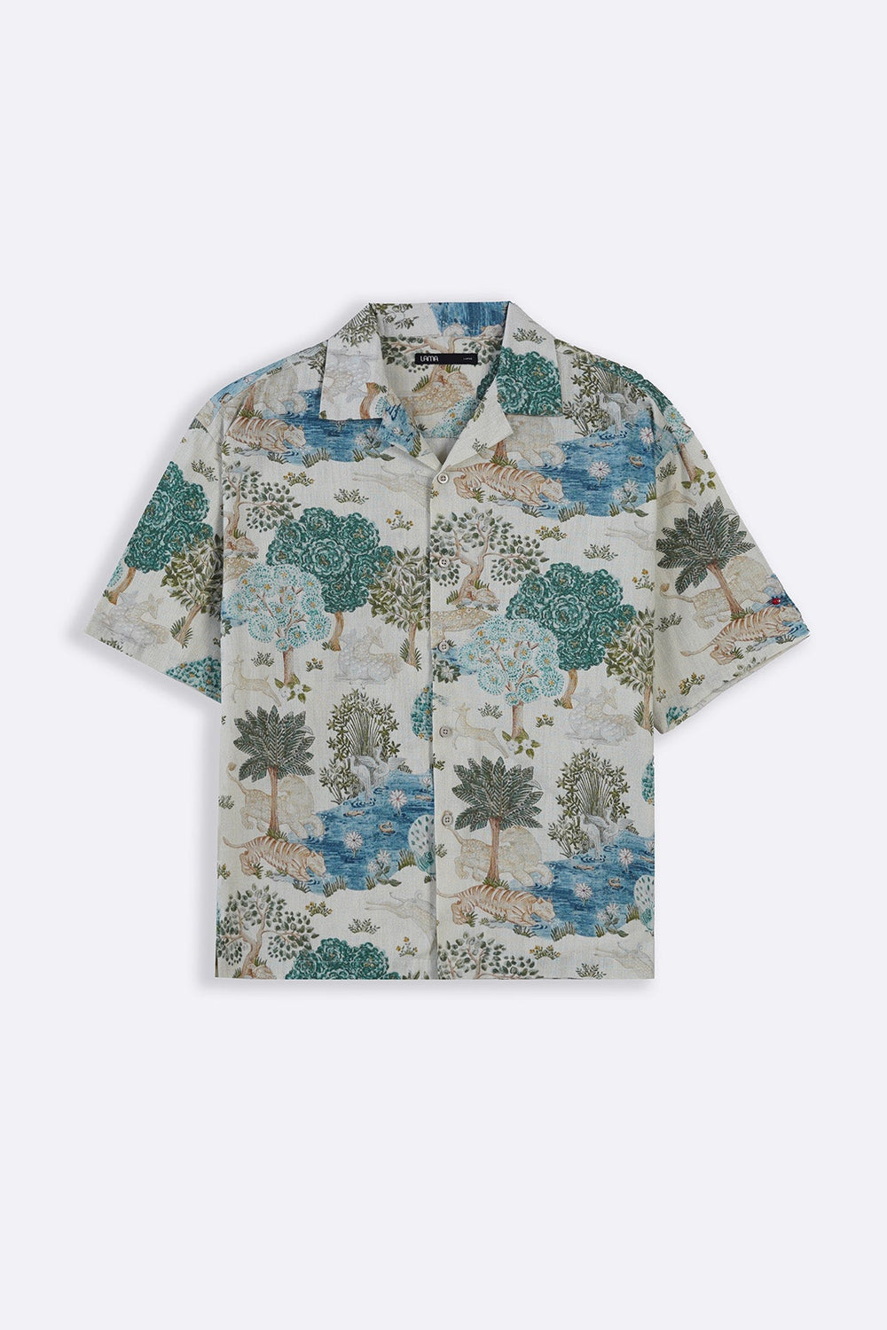 ECRU SLUB PRINTED SHIRT