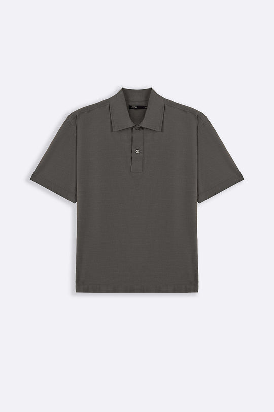 MOUSE GREY QUARTER PLACKET SHIRT