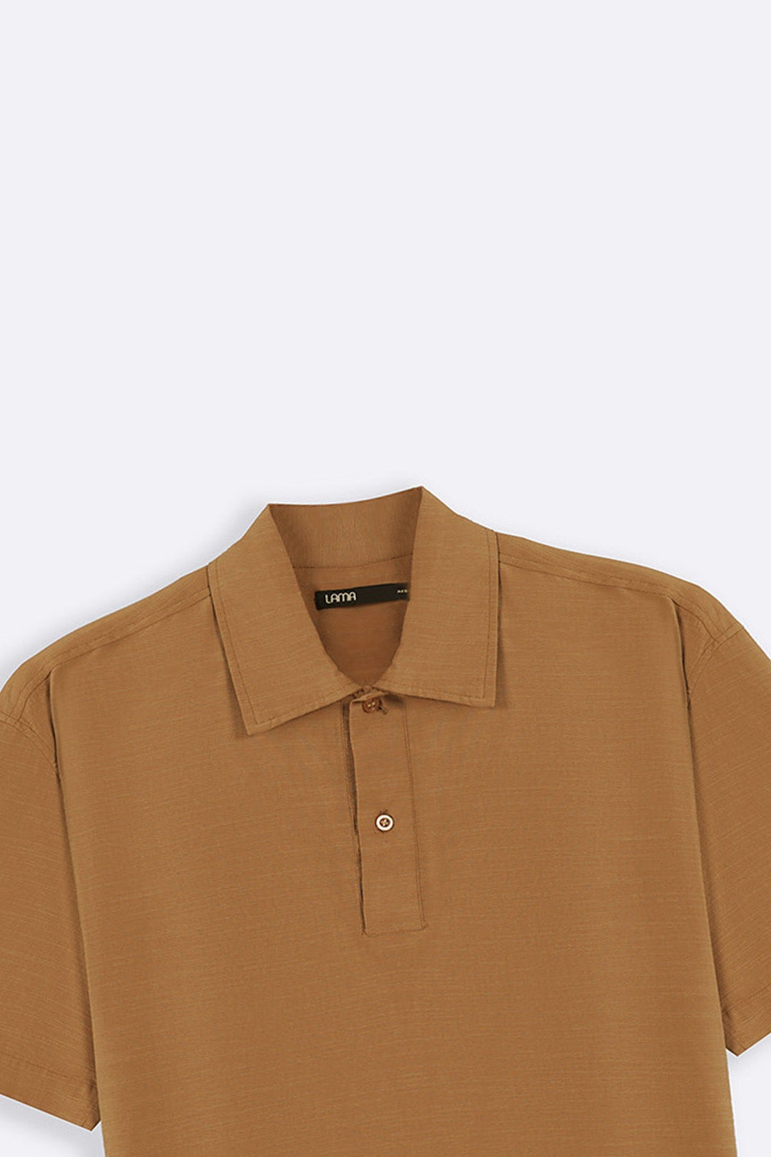 OCHRE BROWN QUARTER PLACKET SHIRT