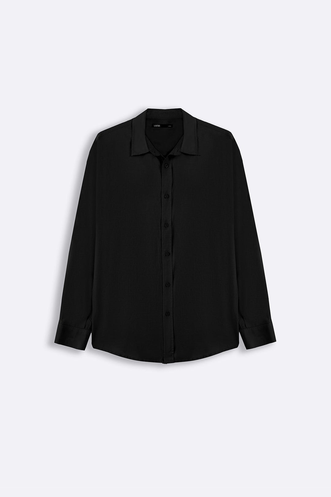 BLACK FLOWY COTTON BLEND SHIRT