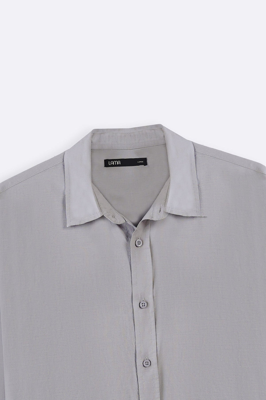 GREY FLOWY COTTON BLEND SHIRT