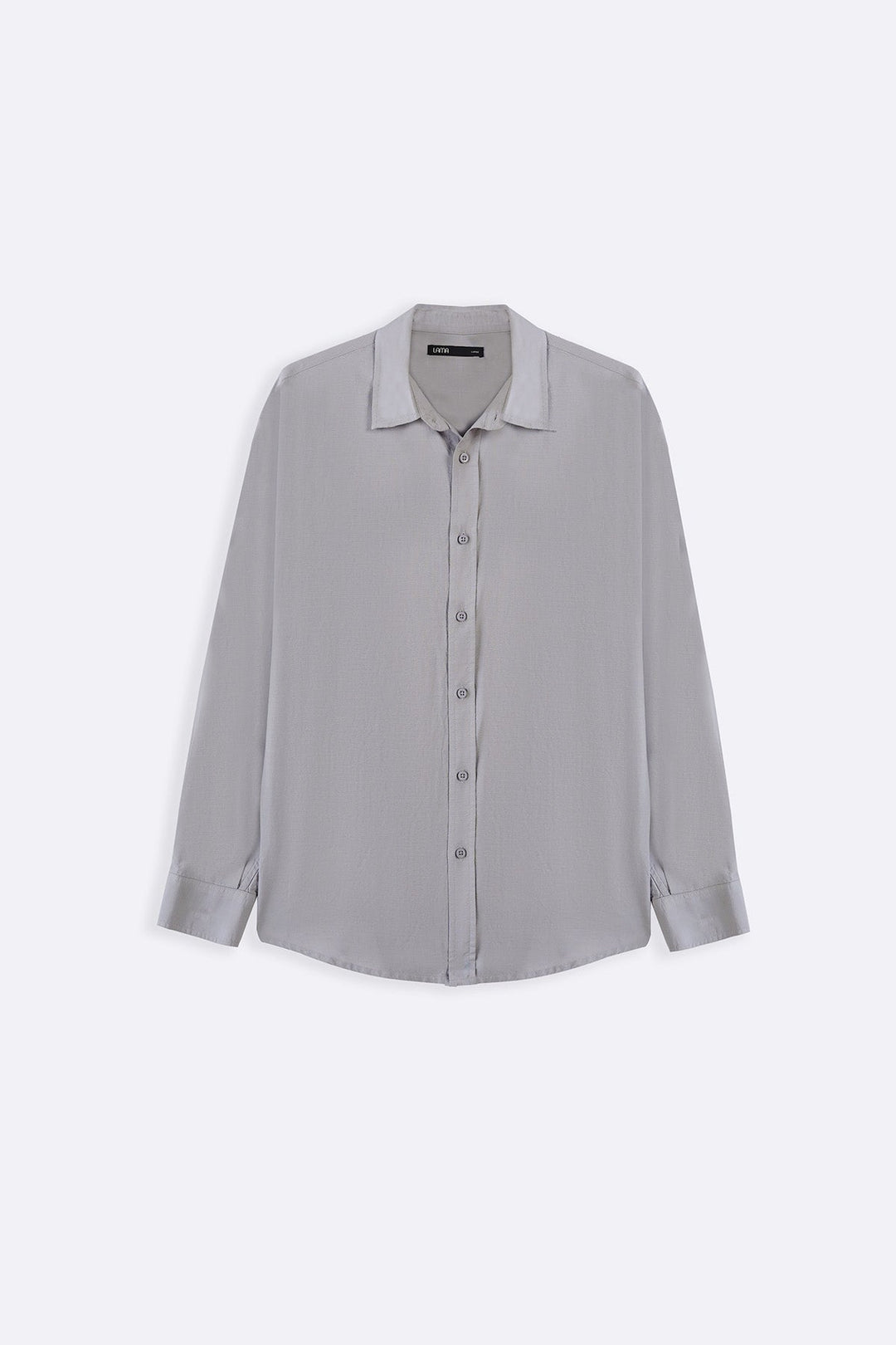 GREY FLOWY COTTON BLEND SHIRT