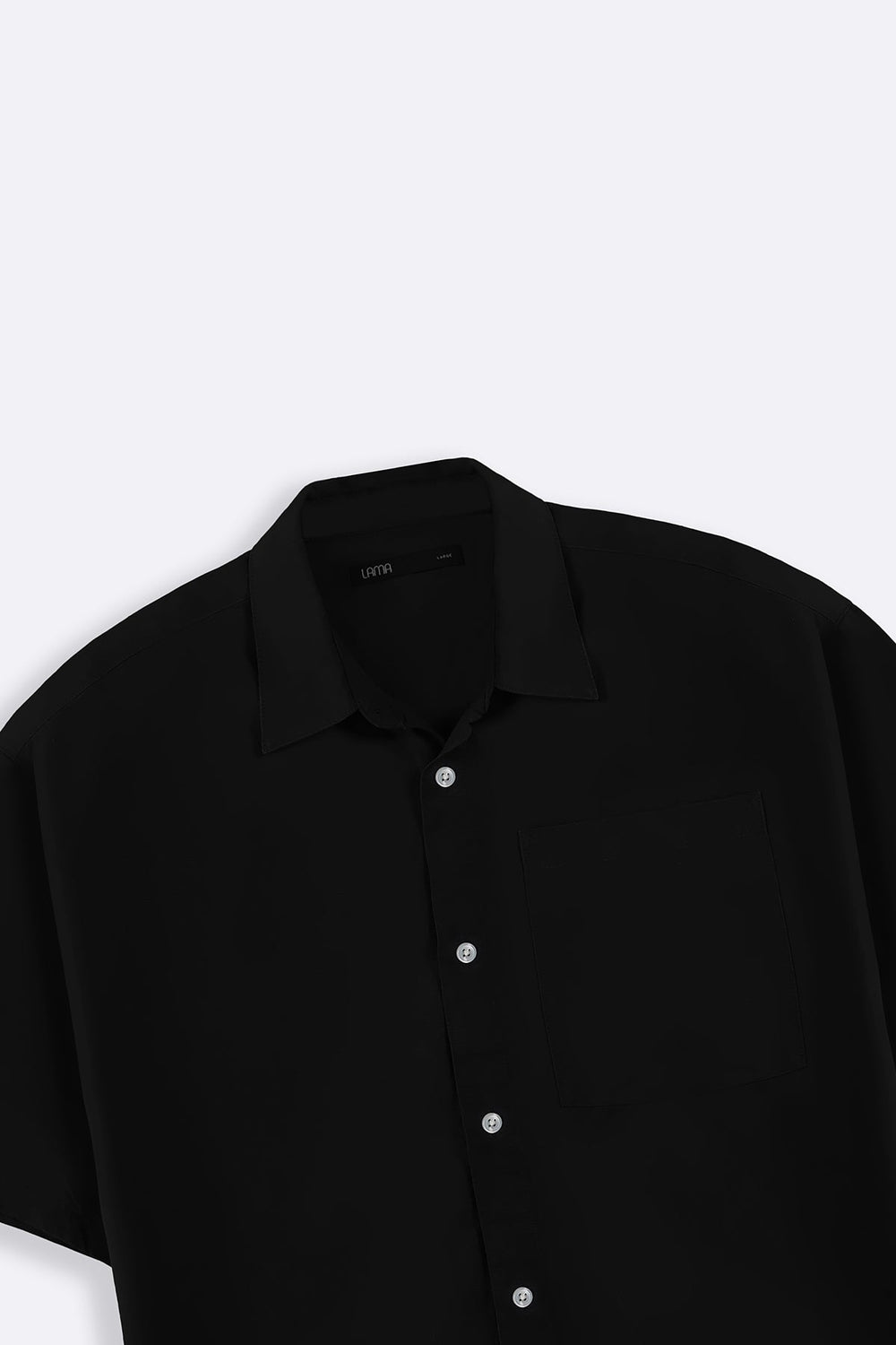 BLACK WASHED EFFECT TENCEL SHIRT