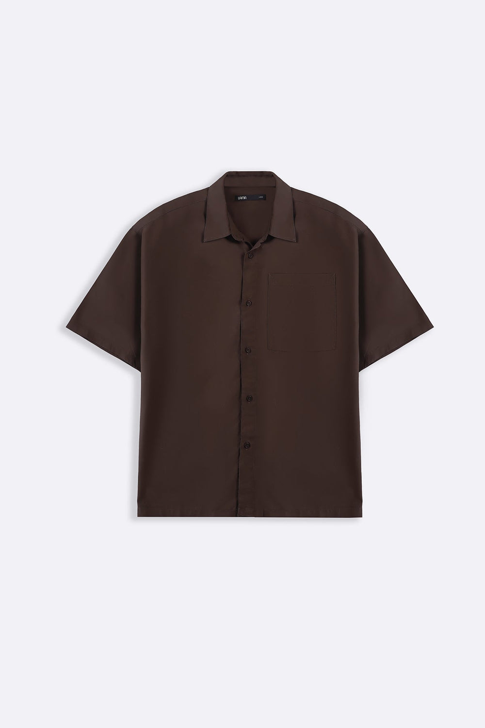 COFFEE WASHED EFFECT TENCEL SHIRT