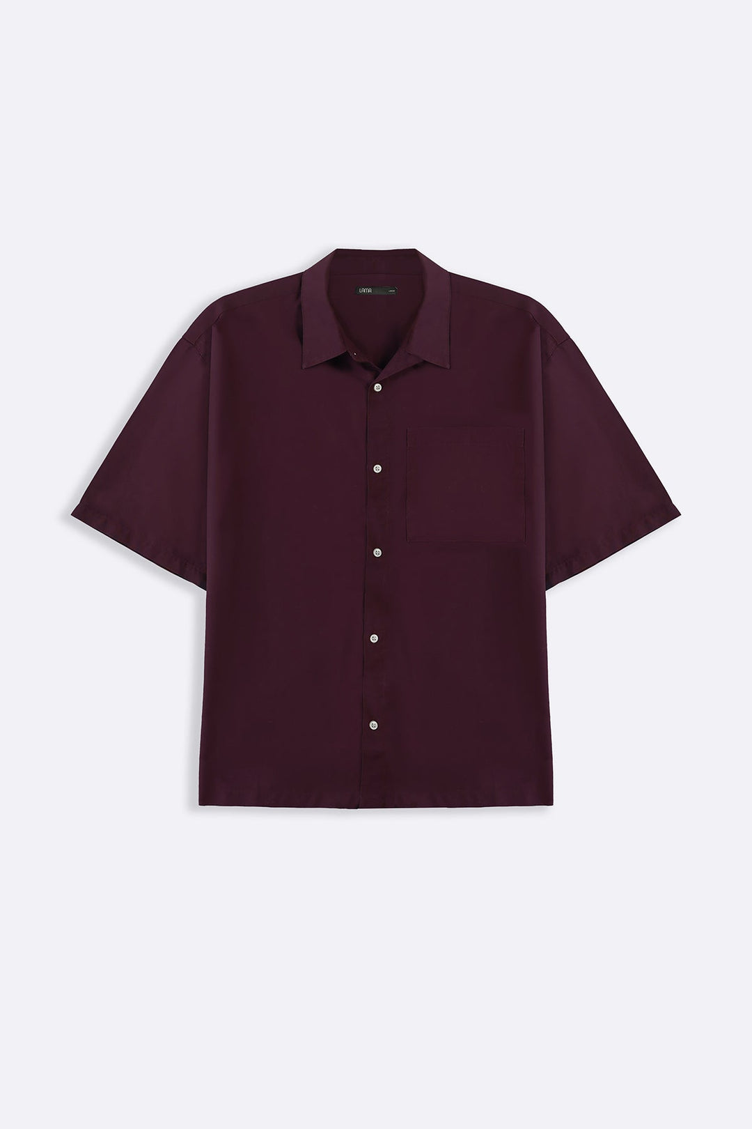MAROON WASHED EFFECT TENCEL SHIRT