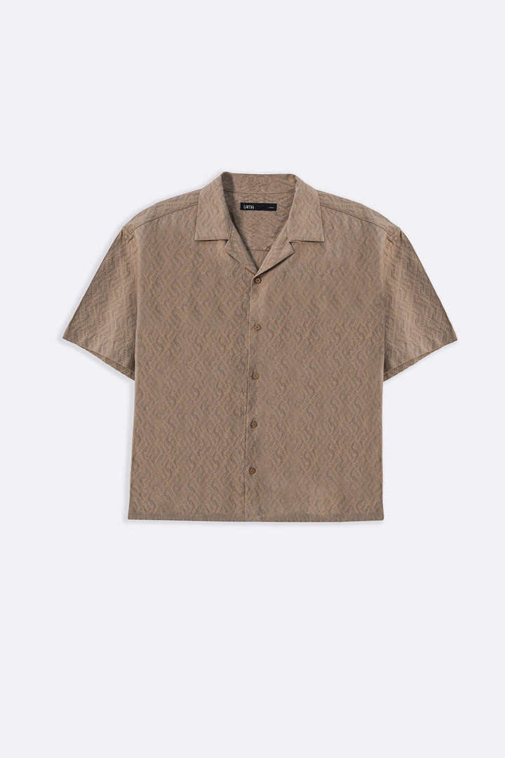BEIGE MAN JACQUARD SAFARI SHIRT