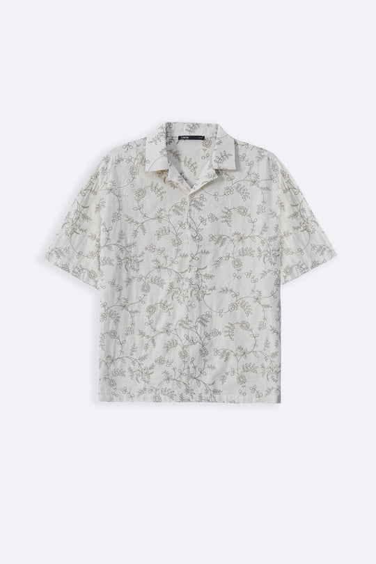 ECRU FLORAL EMBROIDERED SHIRT