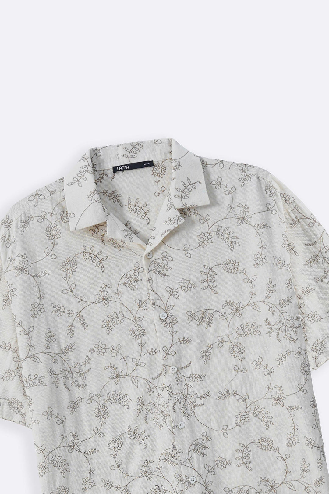 ECRU FLORAL EMBROIDERED SHIRT
