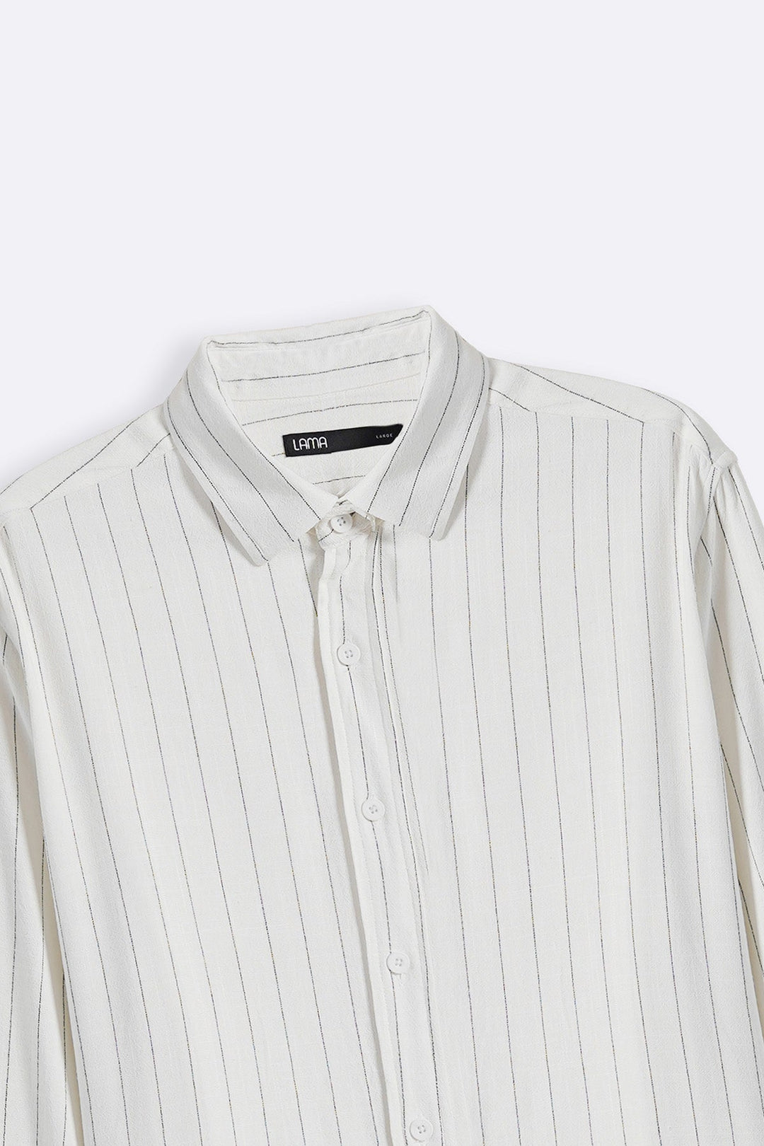WHITE PINSTRIPE SHIRT WITH LINEN