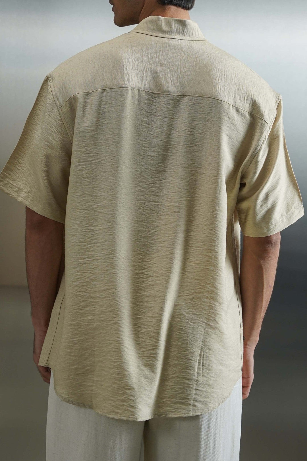BEIGE MELANGE EFFECT SHIRT